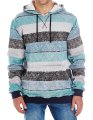 Heren Hoodie Burnside Striped Marl 8603 Lt blue-black